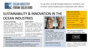 Sustainability and innovation in the ocean industries